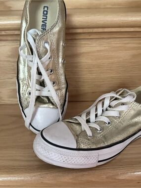 Converse Metallic Gold Low-Top Sneakers